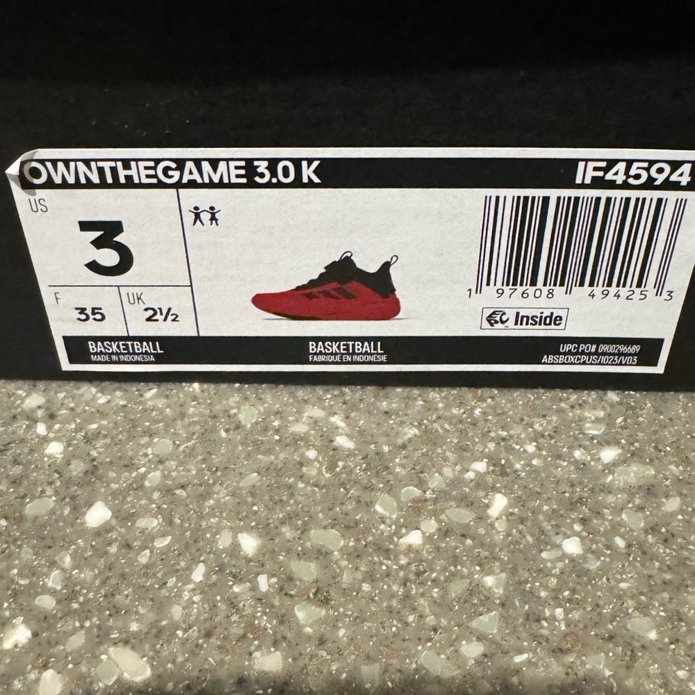 Adidas OwnTheGame 3.0 K Red Kids' Basketball Shoes